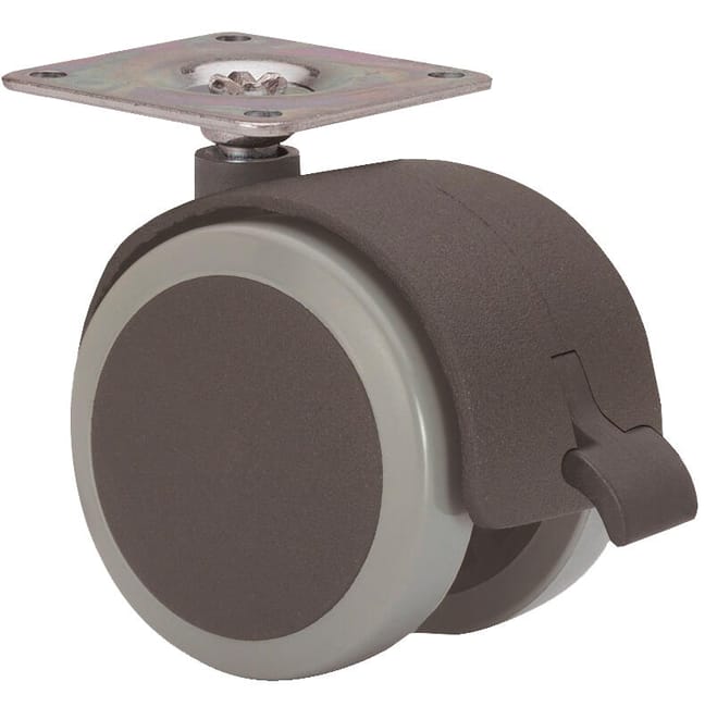 RUEDA DOBLE 50MM POLIURETANO. HASTA 50KG. LLANTA PLÁSTICO - 1