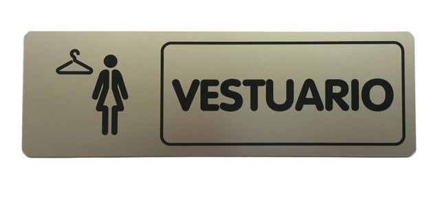 PLACA INFORMATIVA VESTUARIO FEMENINO 23 CM