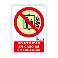 SEÑAL FOTOLUMINISCENTE NO UTILIZAR INCENDIO 1UD - 1