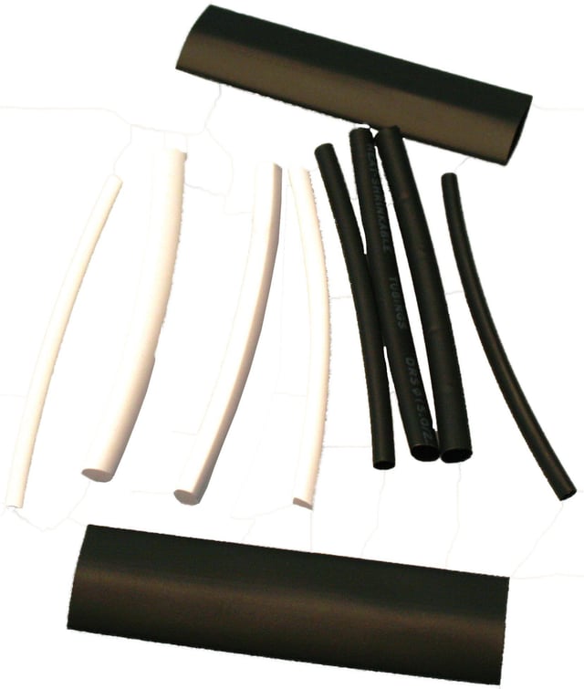 TUBO TERMORETRÁCTIL SURTIDO BLANCO Y NEGRO (10 UDS)
