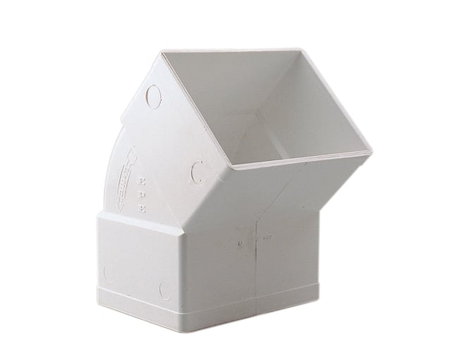 CODO EVACUACIÓN PLUVIALES 45º RECTANGULAR 100X73MM HEMBRA-HEMBRA PVC BLANCO