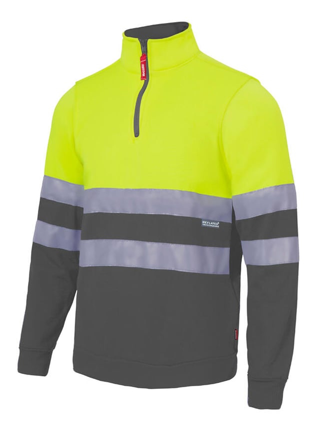 SUDADERA CON CREMALLERA ALTA VISIBILIDAD GRIS AMARILLO TALLA S VELILLA SERIE 305701