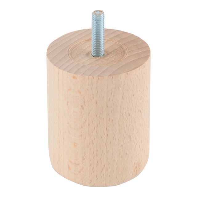 PATA MUEBLE MADERA REDONDA 80MM 68MM HAYA. 