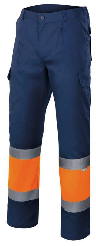 PANTALON MULTIBOLSILLO ALTA VISIBILIDAD AZUL-NARANJA TALLA M VELILLA SERIE 303003