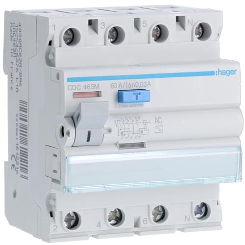 DIFERENCIAL 4P 63A 30MA-AC HAGER - 1