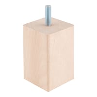 PATA MUEBLE MADERA CUADRADA 80MM 50MM HAYA. - 1