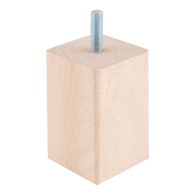 PATA MUEBLE MADERA CUADRADA 80MM 50MM HAYA.