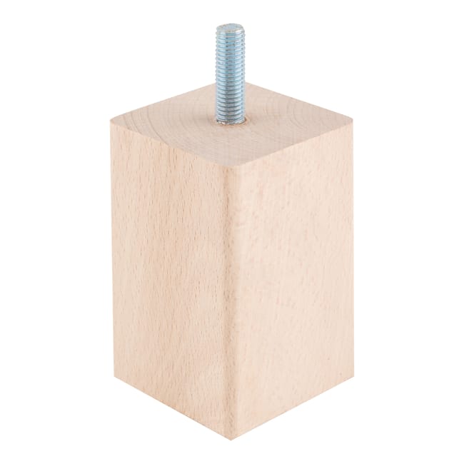 PATA MUEBLE MADERA CUADRADA 80MM 50MM HAYA. - 1