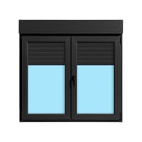 VENTANA PVC  OSCILOBATIENTE CON PERSIANA GRIS GRAFITO 140X138CM - 1