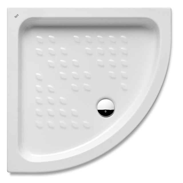 PLATO DE DUCHA CERAMICO 1/4 CIRCULO  ROCA BLANCO 80X80CM