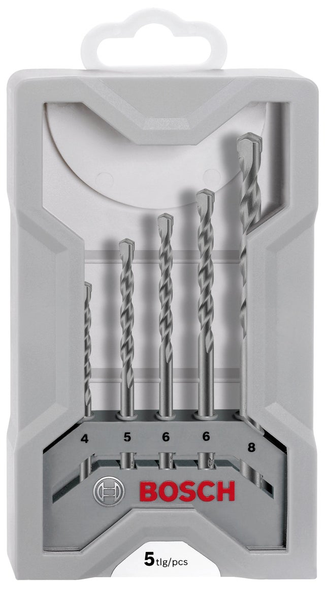 JUEGO 5 BROCAS HORMIGON 4 A 8 MM CYL-3 BOSCH