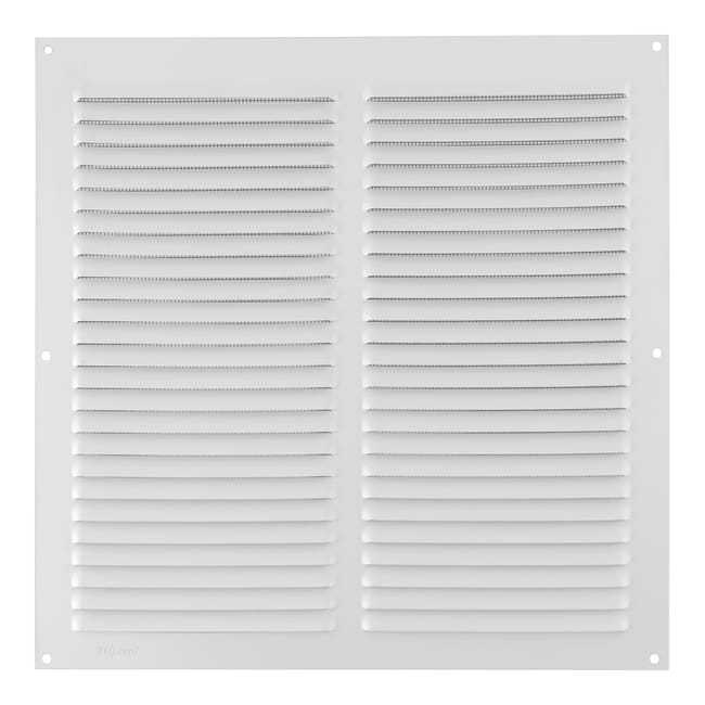 REJILLA DE VENTILACION CON MOSQUITERA SOBREPONER ALUMINIO BLANCO 30 X 30 CM. ESPESOR 0.8  MM - 1