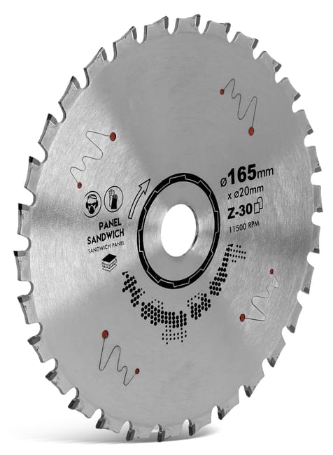 DISCO DE WIDIA CORTE PANEL SANDWICH FINO 165MM Z30 STAYER - 1