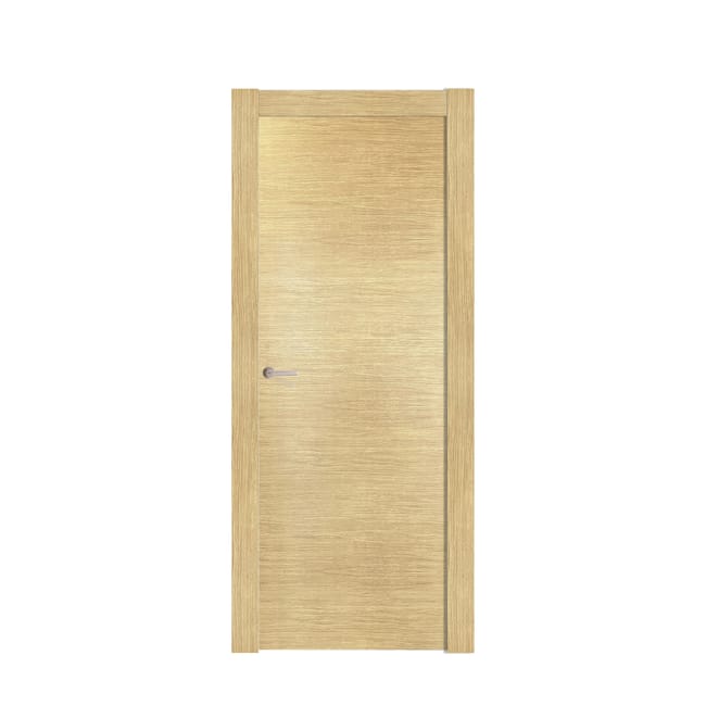 PUERTA ABATIBLE EN BLOCK BARNIZADA 72,5CM HOJA DE PUERTA OBRA DERECHA - 1