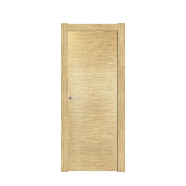 PUERTA ABATIBLE EN BLOCK BARNIZADA 62,5CM HOJA DE PUERTA DERECHA