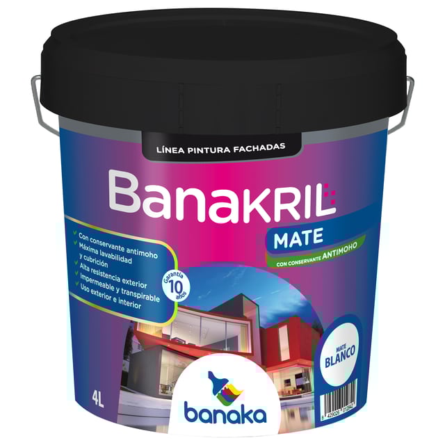 BASE REVESTIMIENTO FACHADAS MATE BANAKRIL 4L TONOS INTENSOS TR