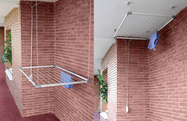 TENDEDERO DE ROPA EXTENSIBLE DE TECHO EXTERIOR E INTERIOR 135CM