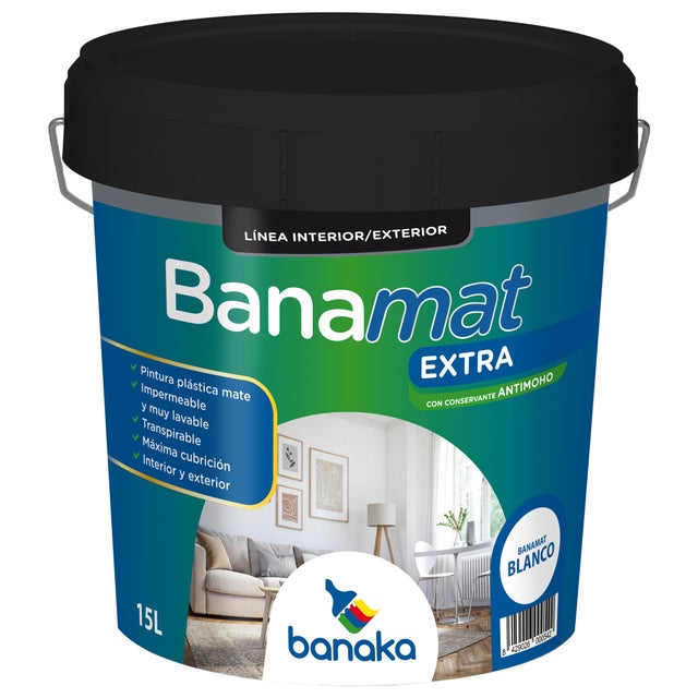 BASE PINTURA PLÁSTICA INTERIOR/EXTERIOR BANAMAT 15L TONOS INTENSOS TR