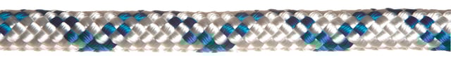DRIZA POLIESTER 12  MM. 1 M BLANCO CON PINTAS AZULES ROMBULL