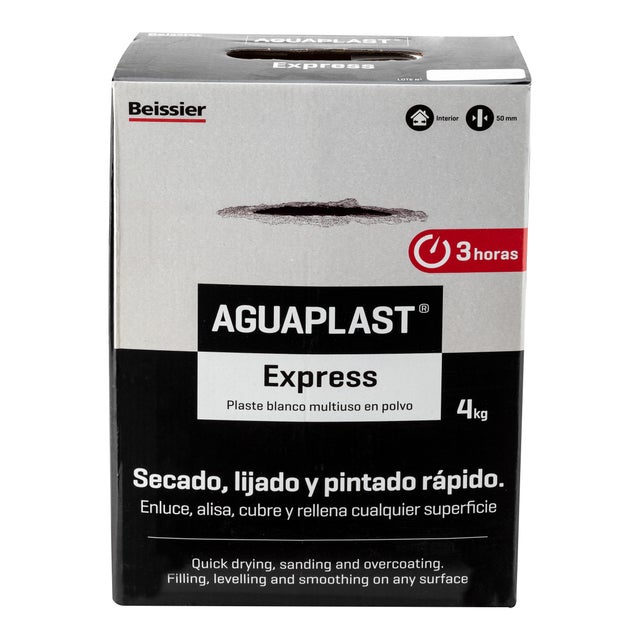 PLASTE EN POLVO CAPA GRUESA MULTISUPERFICIES AQUAPLAS EXPRESS 45MIN 4KG