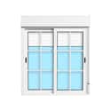 VENTANA ALUMINIO CORREDERA CON PALILLERIA Y PERSIANA BLANCA 100X115CM - 1