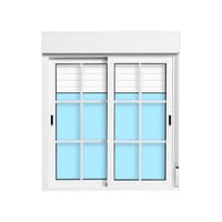VENTANA ALUMINIO CORREDERA CON PALILLERIA Y PERSIANA BLANCA 100X115CM - 1