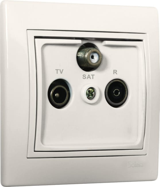 TOMA TV-RADIO-SAT SERIE EUROPA BLANCO - 1