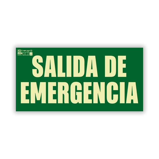 SEÑAL FOTOLUMINISCENTE SALIDA EMERGENCIA 1UD