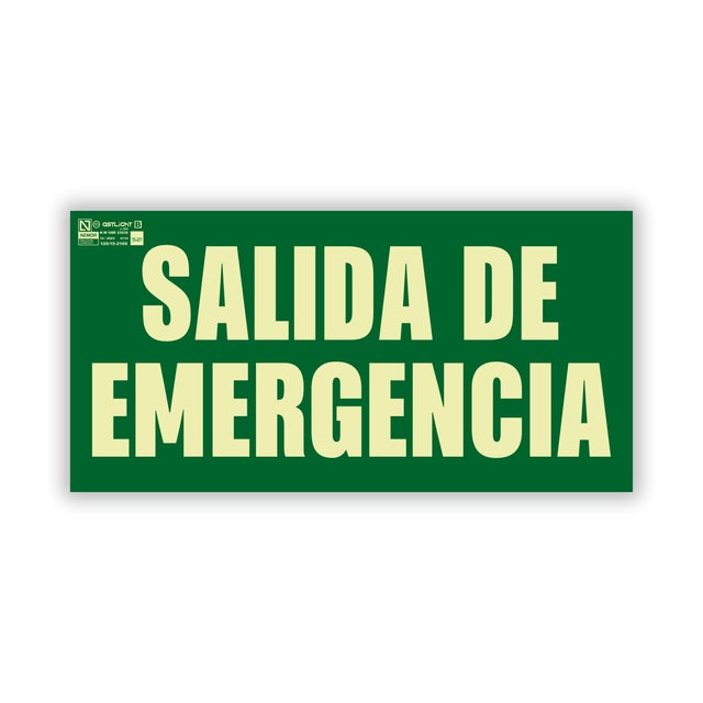 SEÑAL FOTOLUMINISCENTE SALIDA EMERGENCIA 1UD