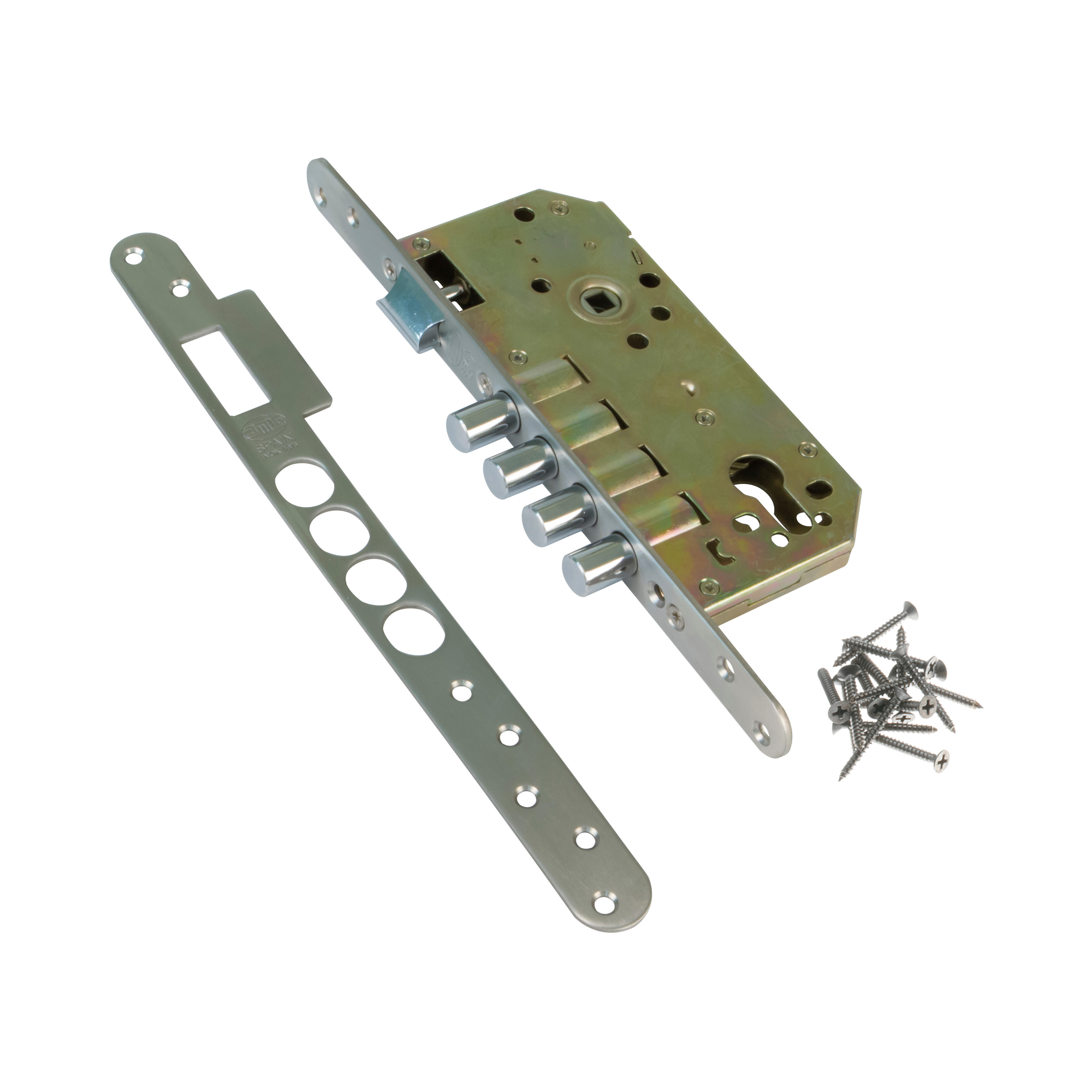 CERRADURA SEGURIDAD EMBUTIR PUERTA DE MADERA 50  MM. LATONADA 101 YALE - 2