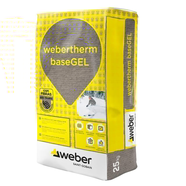 MORTERO ADHESIVO Y REGULARIZADOR WEBERTHERM BASEGEL 25 KG BLANCO