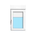 VENTANA PVC OSCILOBATIENTE CON PERSIANA BLANCA 70X118CM - 1