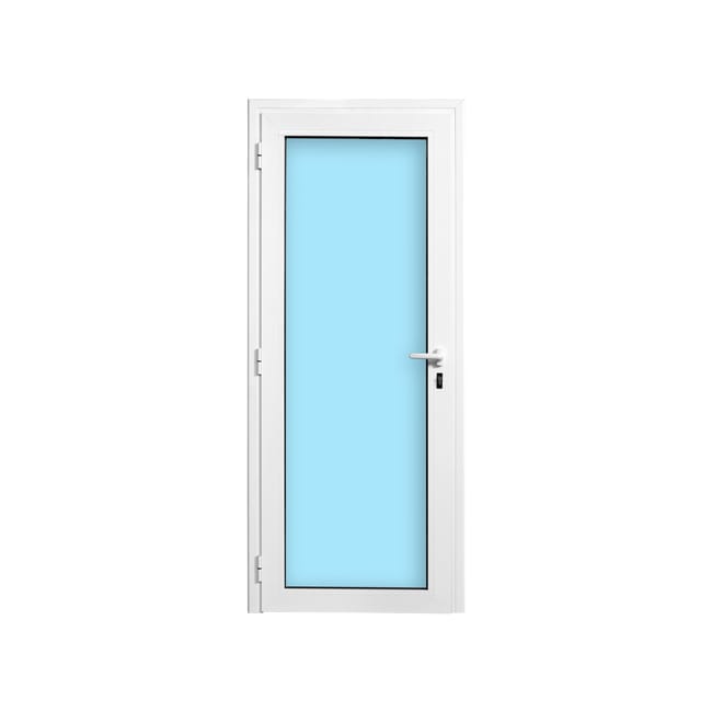 PUERTA ALUMINIO ABATIBLE BLANCA CRISTAL MATE 78X198CM IZQUIERDA - 1