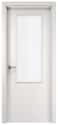 PUERTA INTERIOR EN BLOCK MELAMINA BLANCA LISA VIDRIADA 82,5 CM IZQUIERDA - 1