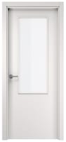 PUERTA INTERIOR EN BLOCK MELAMINA BLANCA LISA VIDRIADA 82,5 CM IZQUIERDA - 1