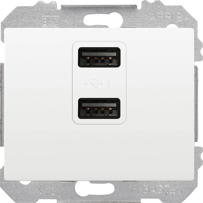 TOMA DOBLE USB SERIE IRIS BLANCO - 1