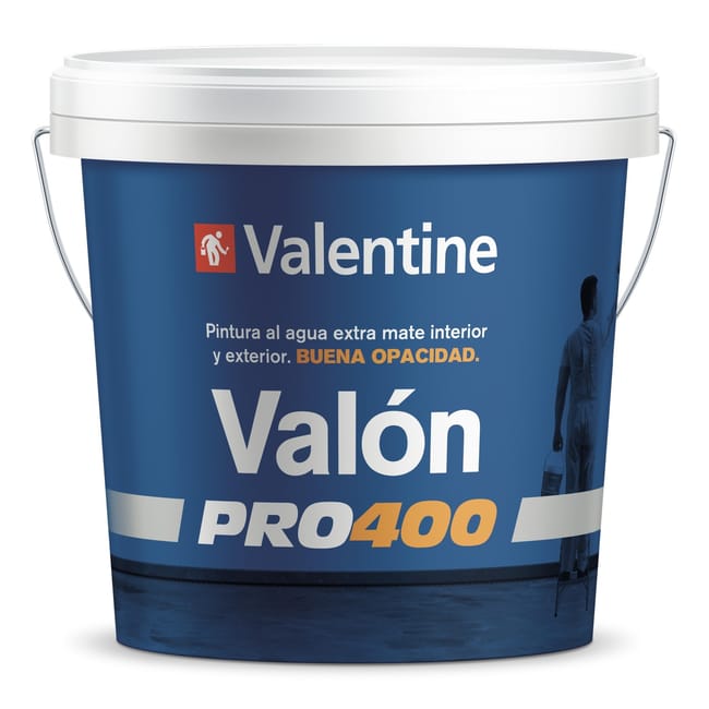 PINTURA PLASTICA BLANCA MATE 15L VALÓN PRO400 - 1