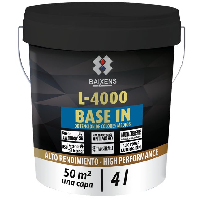 BASE PINTURA PLÁSTICA MATE L4000 4L TONOS MEDIOS