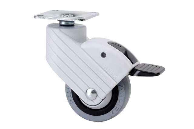 RUEDA CON FRENO GIRATORIA GOMA  50 MM. 1 0760 RUEDAS ALEX