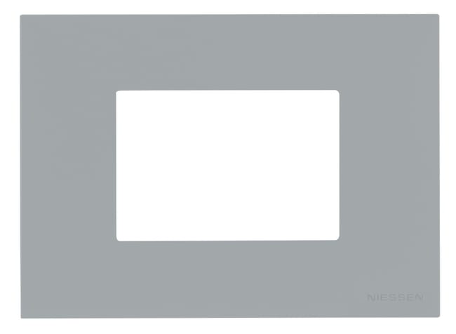 MARCO MONOCAJA 3 MODULOS SERIE ZENIT PLATA - 1