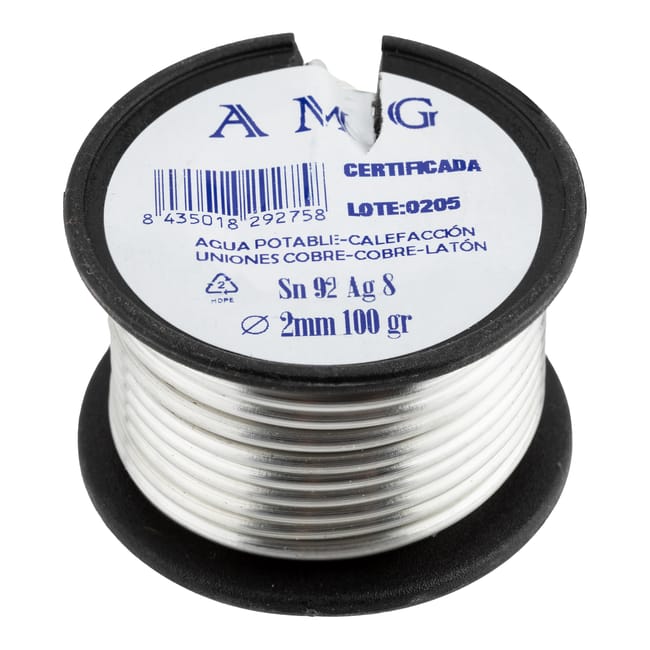BOBINA ESTAÑO-PLATA 8% 100G SIN PLOMO - 1