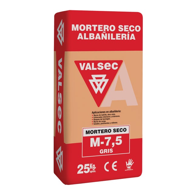 MORTERO SECO GRIS M7,5 VALSEC 25KG