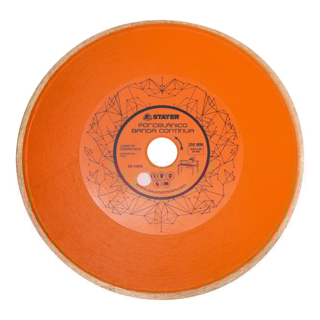 DISCO DE DIAMANTE MESA DE CORTE PORCELÁNICO BANDA CONTÍNUA 250MM STAYER - 1