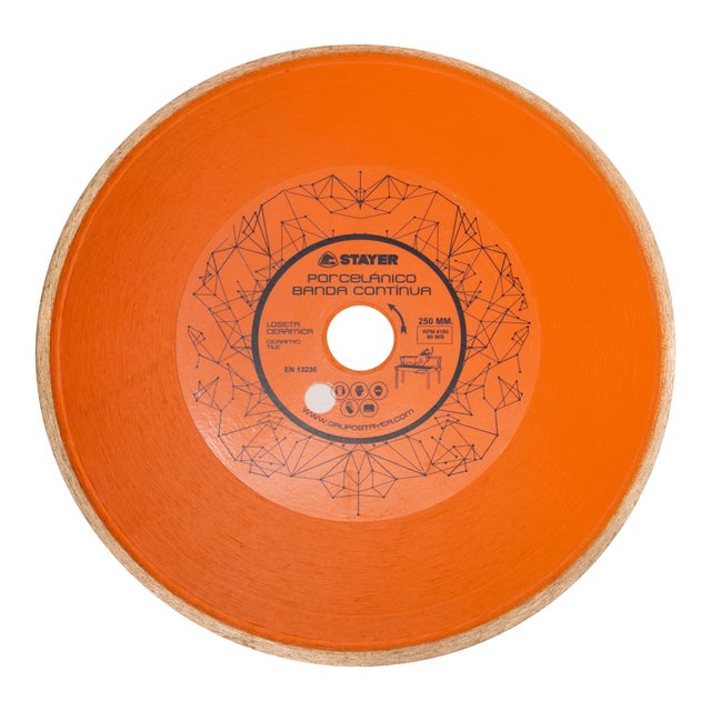 DISCO DE DIAMANTE MESA DE CORTE PORCELÁNICO BANDA CONTÍNUA 250MM STAYER
