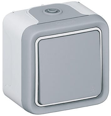 PULSADOR SERIE ESTANCA PLEXO SUPERFICIE GRIS IP55 - 1