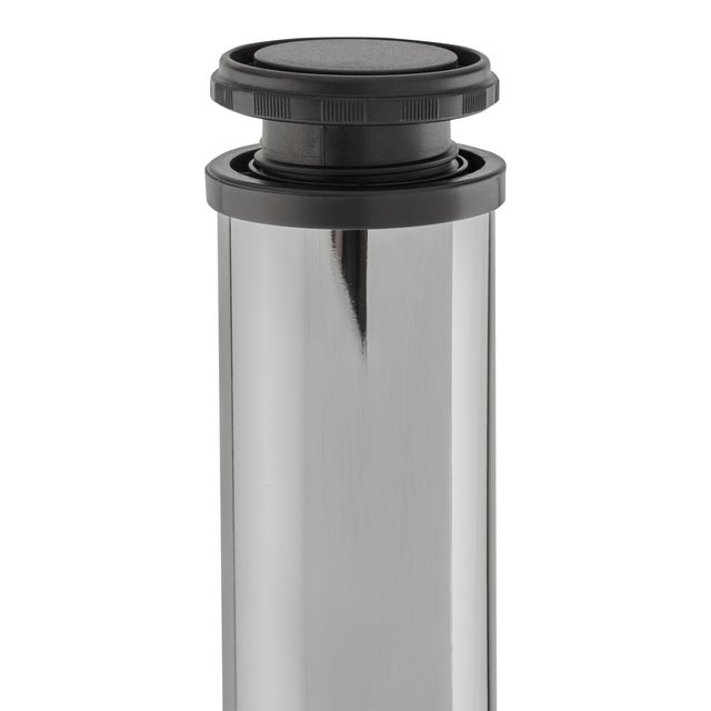 PATA MUEBLE ACERO REDONDA CON NIVELADOR 710MM 60MM CROMO BRILLO.