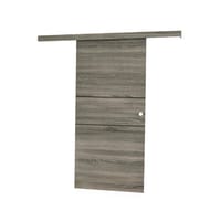 KIT RAIL + EMBELLECEDOR PUERTA CORREDERA LISA MELAMINA GRIS T - 1