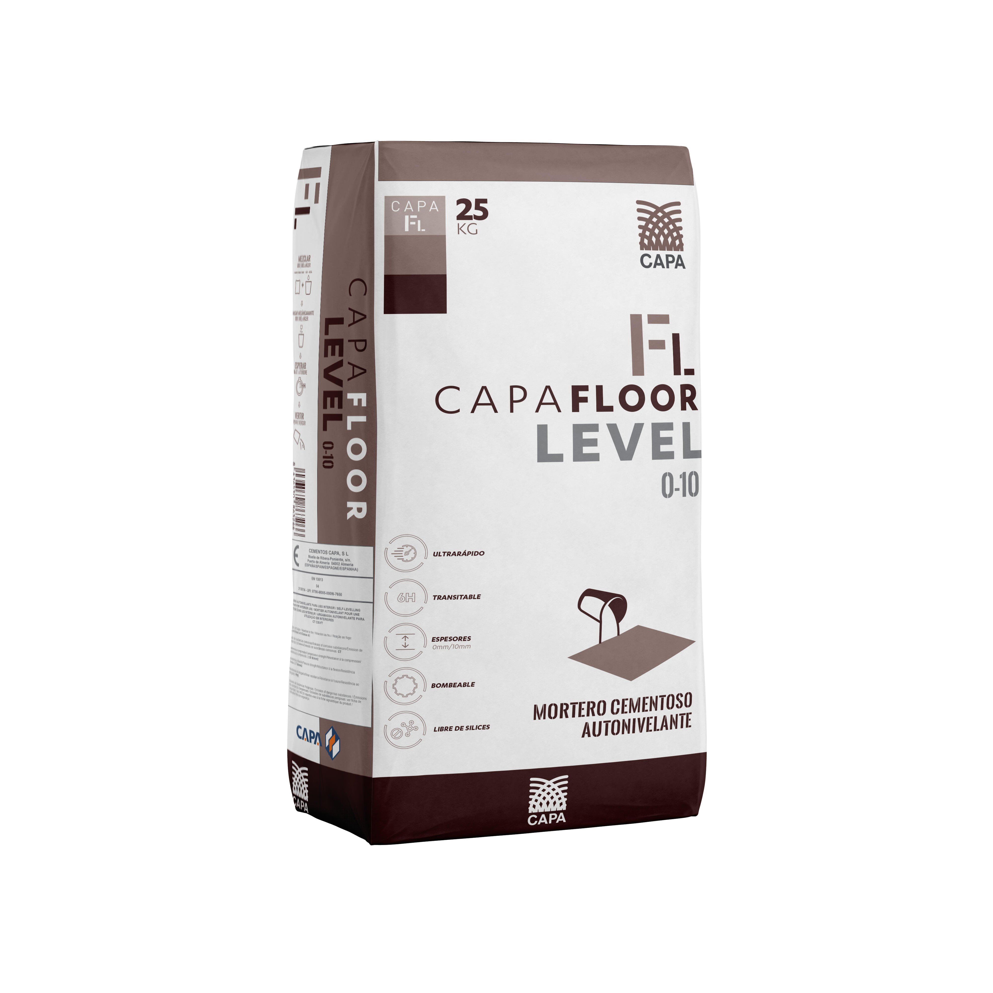 MORTERO AUTONIVELANTE CAPAFLOOR 0-10MM 25 KG - 2