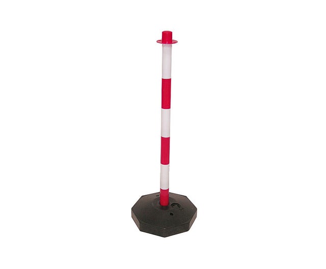 POSTE PVC ROJO Y BLANCO RELLENABLE