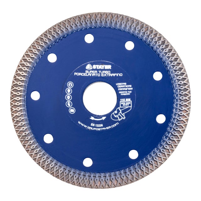 DISCO DE DIAMANTE AMOLADORA CORTE PORCELÁNICO BANDA CONTÍNUA TURBO EXTRAFINO 115MM STAYER